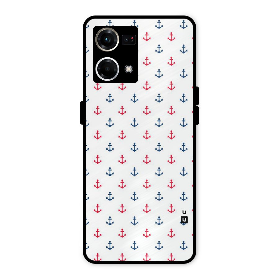 Minimal Anchor Pattern Metal Back Case for Oppo F21 Pro 4G