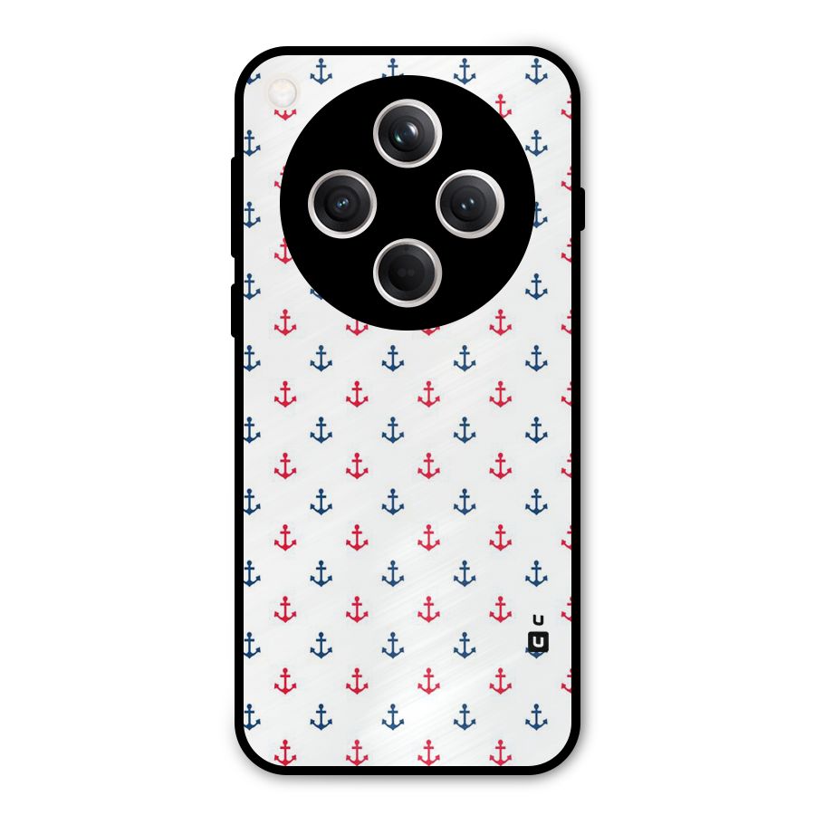 Minimal Anchor Pattern Metal Back Case for Oppo Find X8
