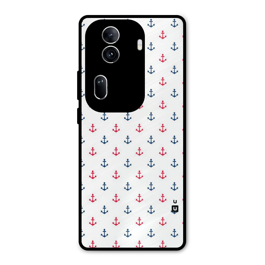 Minimal Anchor Pattern Metal Back Case for Oppo Reno11 Pro 5G