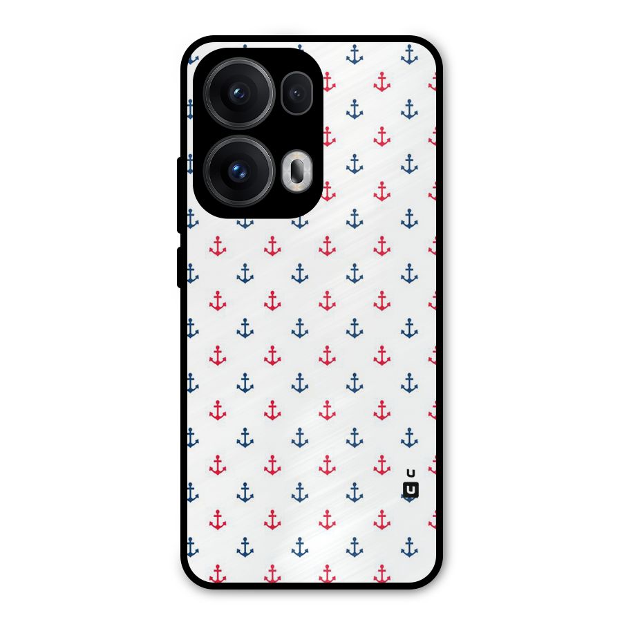 Minimal Anchor Pattern Metal Back Case for Oppo Reno13 Pro
