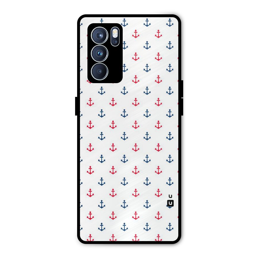 Minimal Anchor Pattern Metal Back Case for Oppo Reno6 Pro 5G