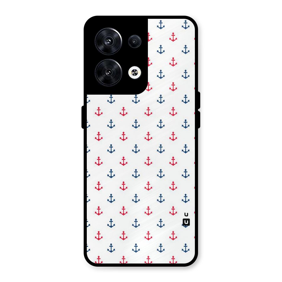 Minimal Anchor Pattern Metal Back Case for Oppo Reno8 5G