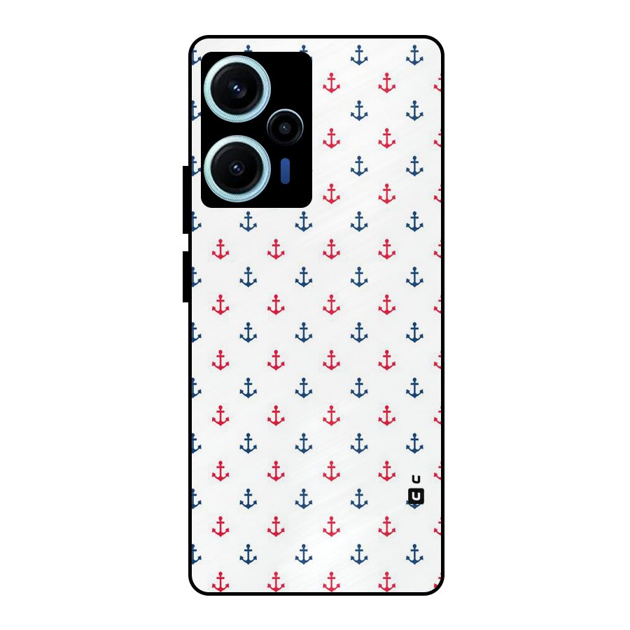 Minimal Anchor Pattern Metal Back Case for Poco F5