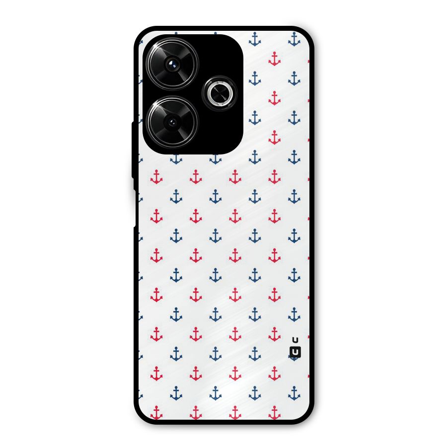 Minimal Anchor Pattern Metal Back Case for Poco M6 Plus