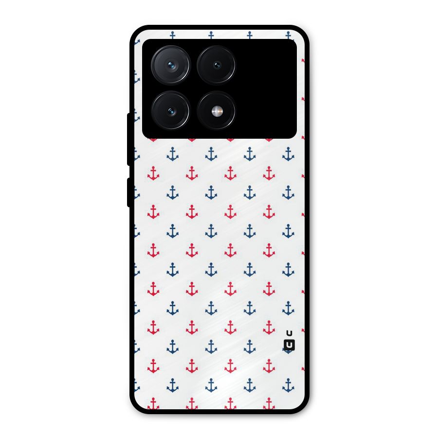 Minimal Anchor Pattern Metal Back Case for Poco X6 Pro