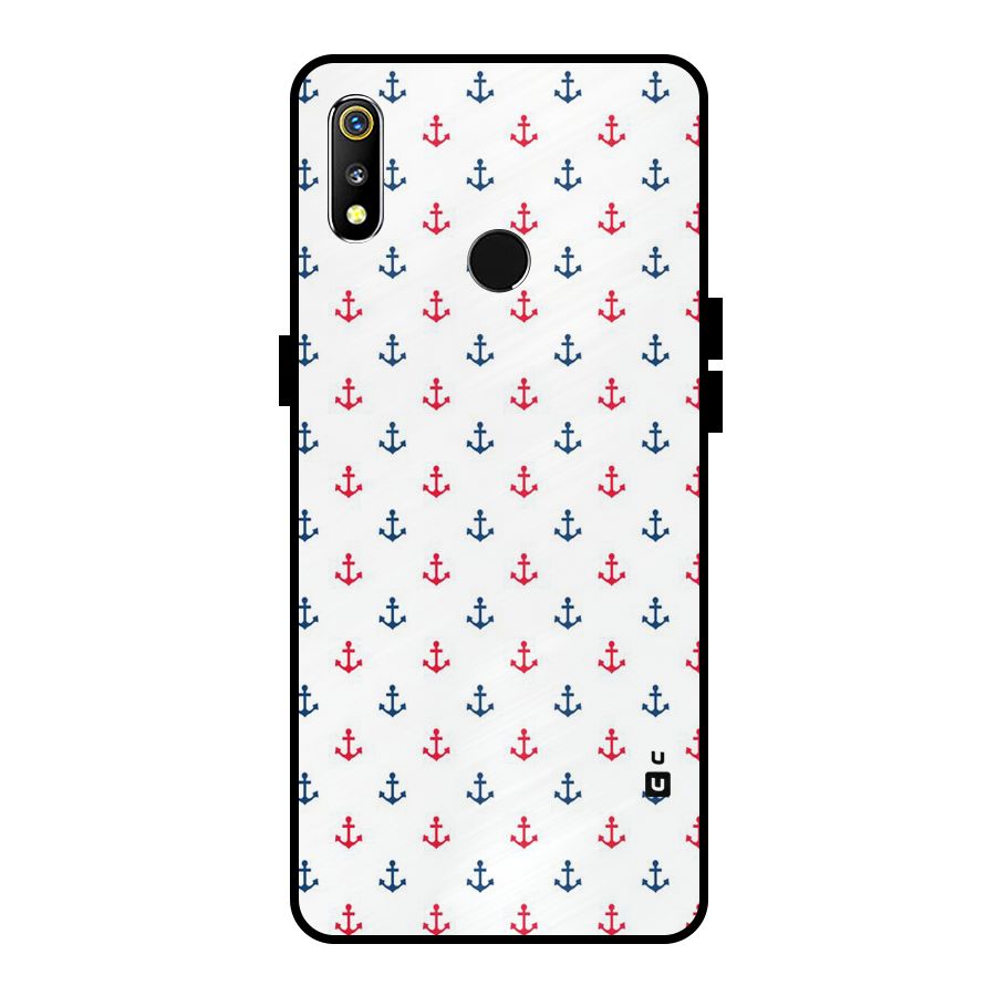 Minimal Anchor Pattern Metal Back Case for Realme 3i