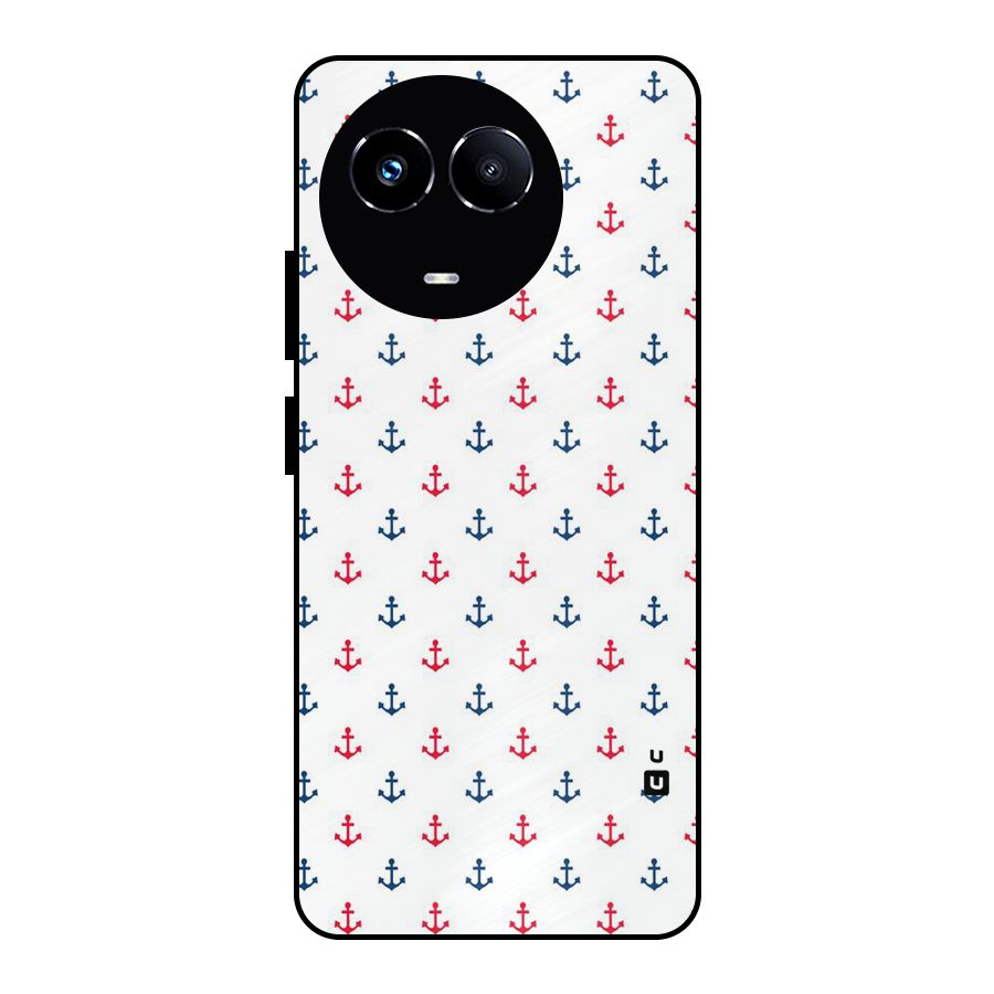 Minimal Anchor Pattern Metal Back Case for Realme Narzo 60X