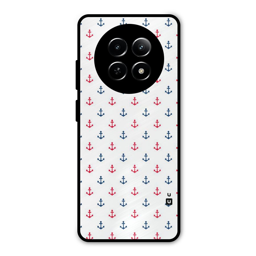 Minimal Anchor Pattern Metal Back Case for Realme Narzo 70x 5G
