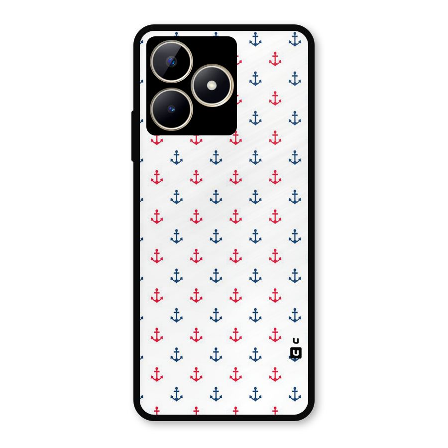 Minimal Anchor Pattern Metal Back Case for Realme Narzo N53