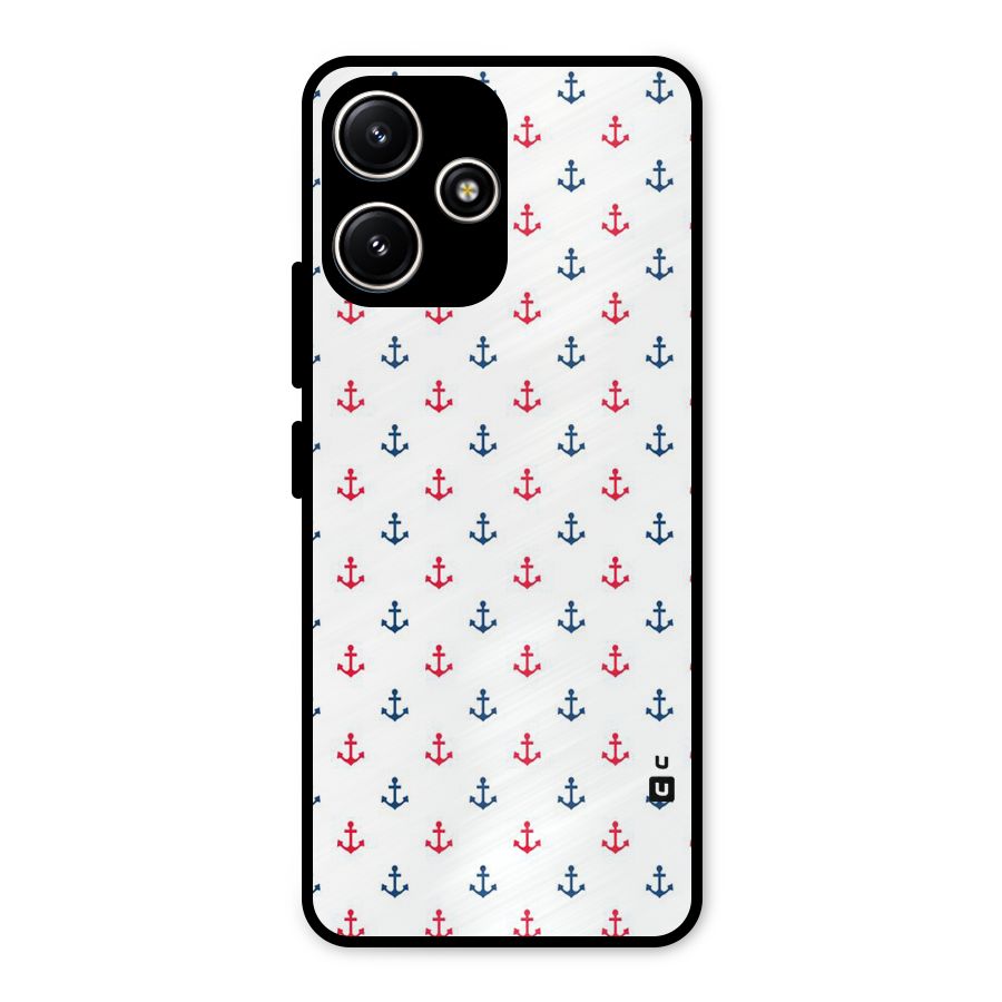 Minimal Anchor Pattern Metal Back Case for Redmi 12 5G
