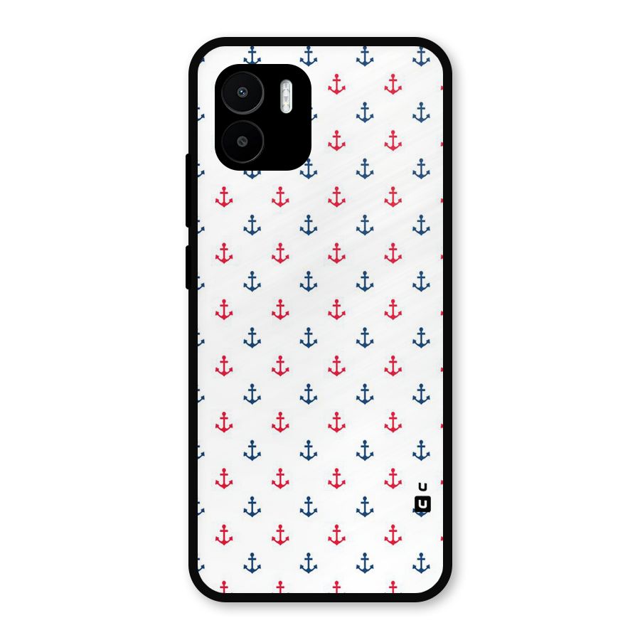 Minimal Anchor Pattern Metal Back Case for Redmi A2
