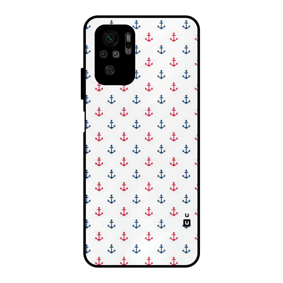Minimal Anchor Pattern Metal Back Case for Redmi Note 10S