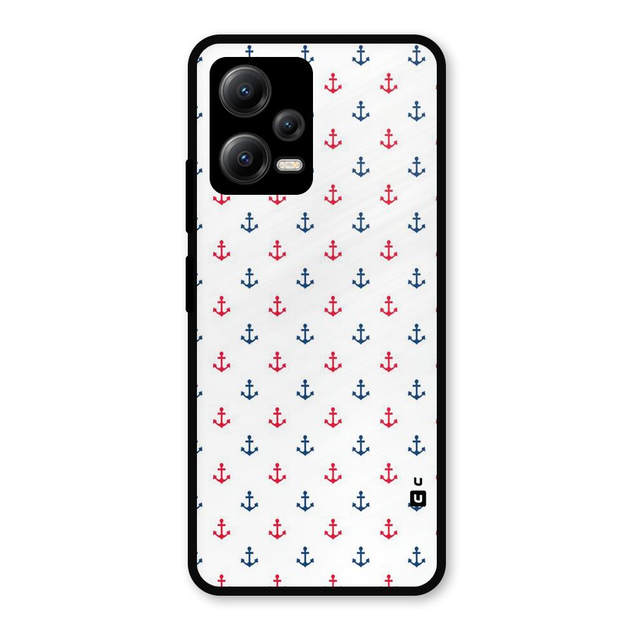 Minimal Anchor Pattern Metal Back Case for Redmi Note 12 5G