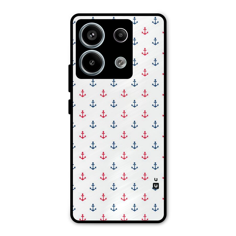 Minimal Anchor Pattern Metal Back Case for Redmi Note 13 Pro 5G