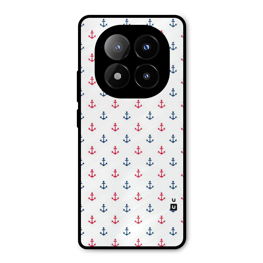 Minimal Anchor Pattern Metal Back Case for Redmi Note 14 Pro Plus 5G