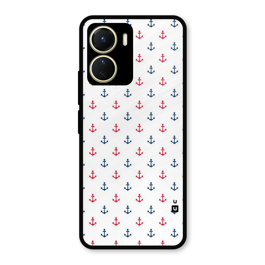 Minimal Anchor Pattern Metal Back Case for Vivo T2x