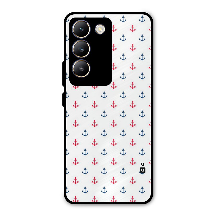 Minimal Anchor Pattern Metal Back Case for Vivo T3 5G