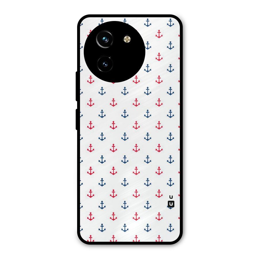 Minimal Anchor Pattern Metal Back Case for Vivo T3x