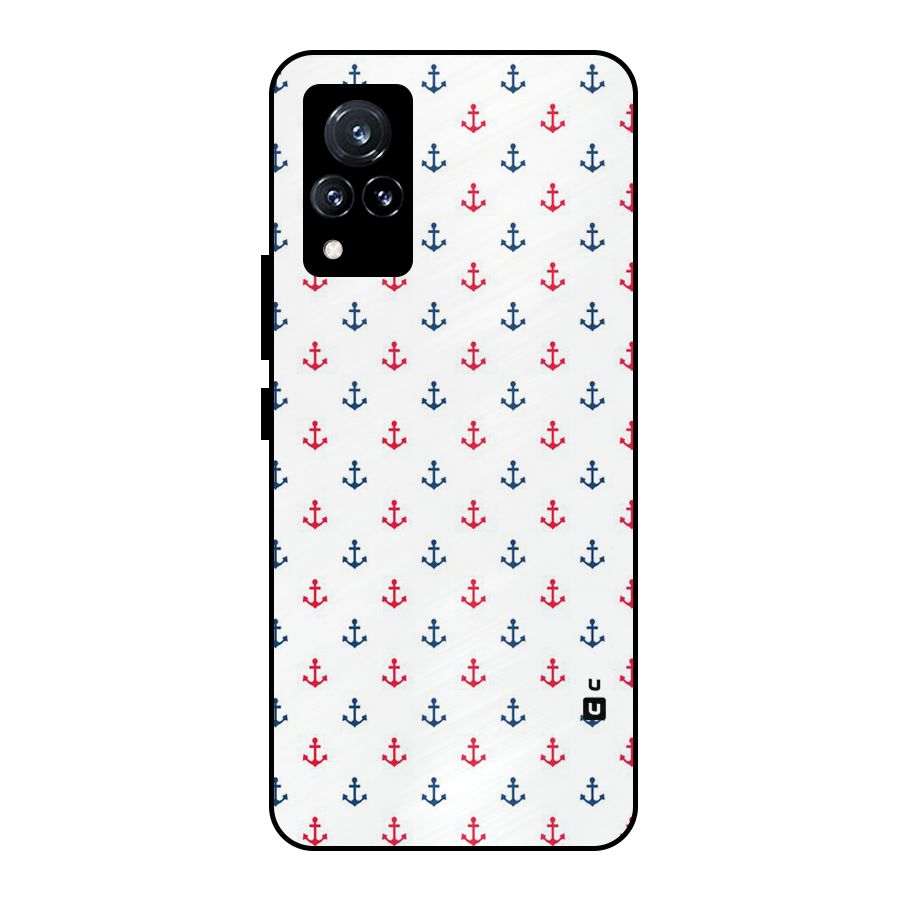 Minimal Anchor Pattern Metal Back Case for Vivo V21 5G