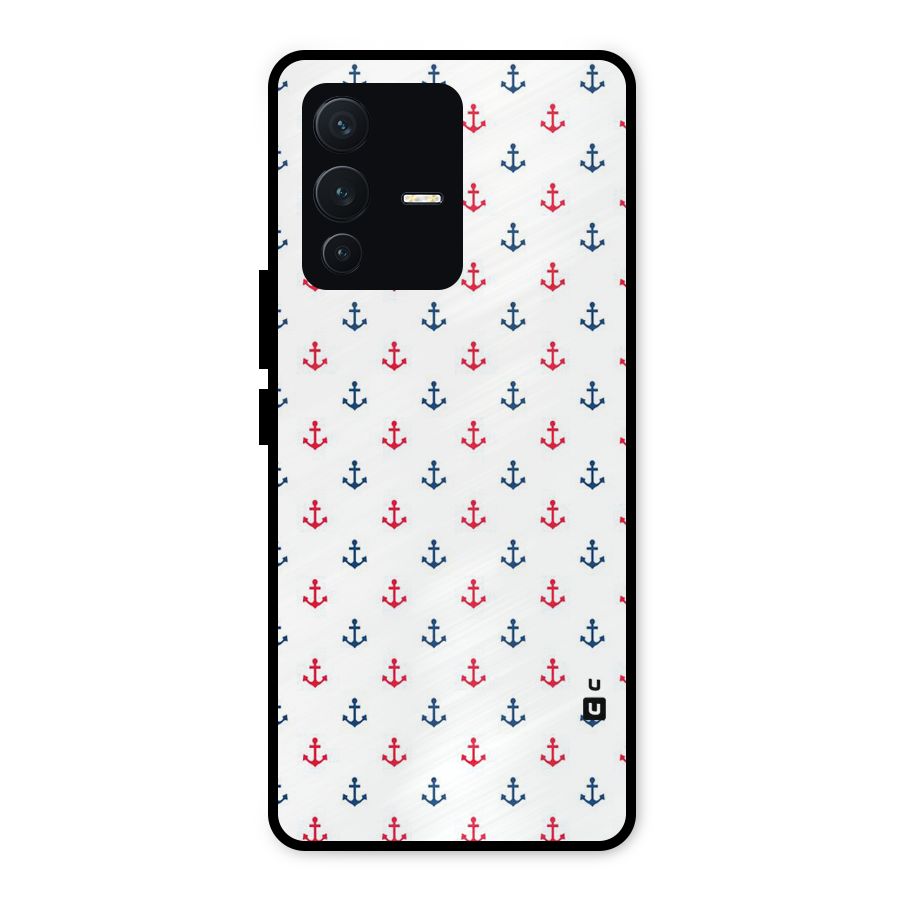 Minimal Anchor Pattern Metal Back Case for Vivo V23 5G