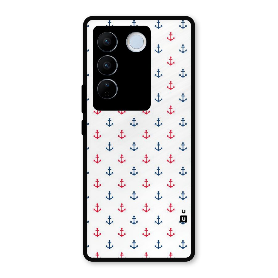 Minimal Anchor Pattern Metal Back Case for Vivo V27 Pro