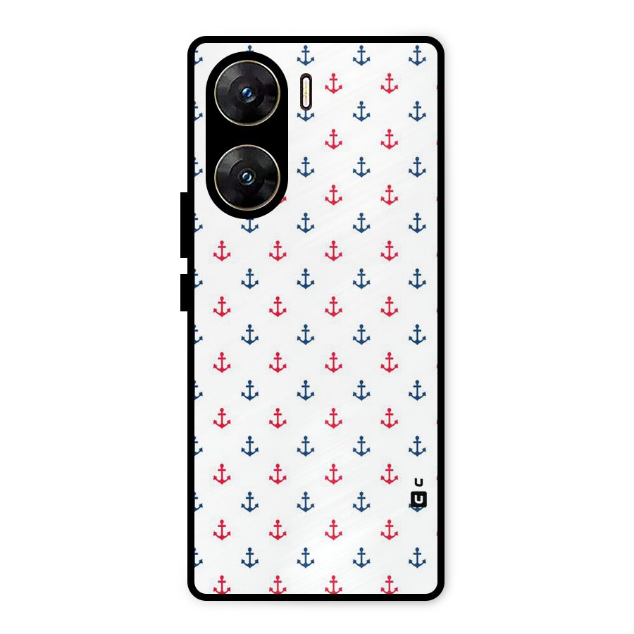 Minimal Anchor Pattern Metal Back Case for Vivo V29e
