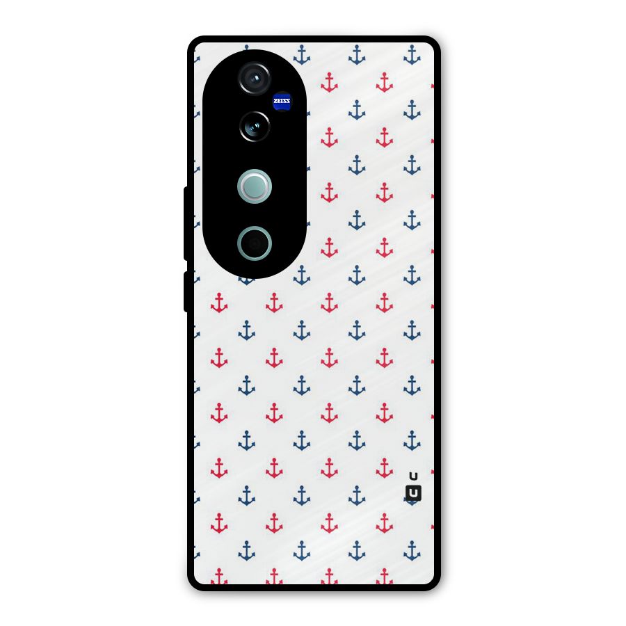 Minimal Anchor Pattern Metal Back Case for Vivo V40 Pro