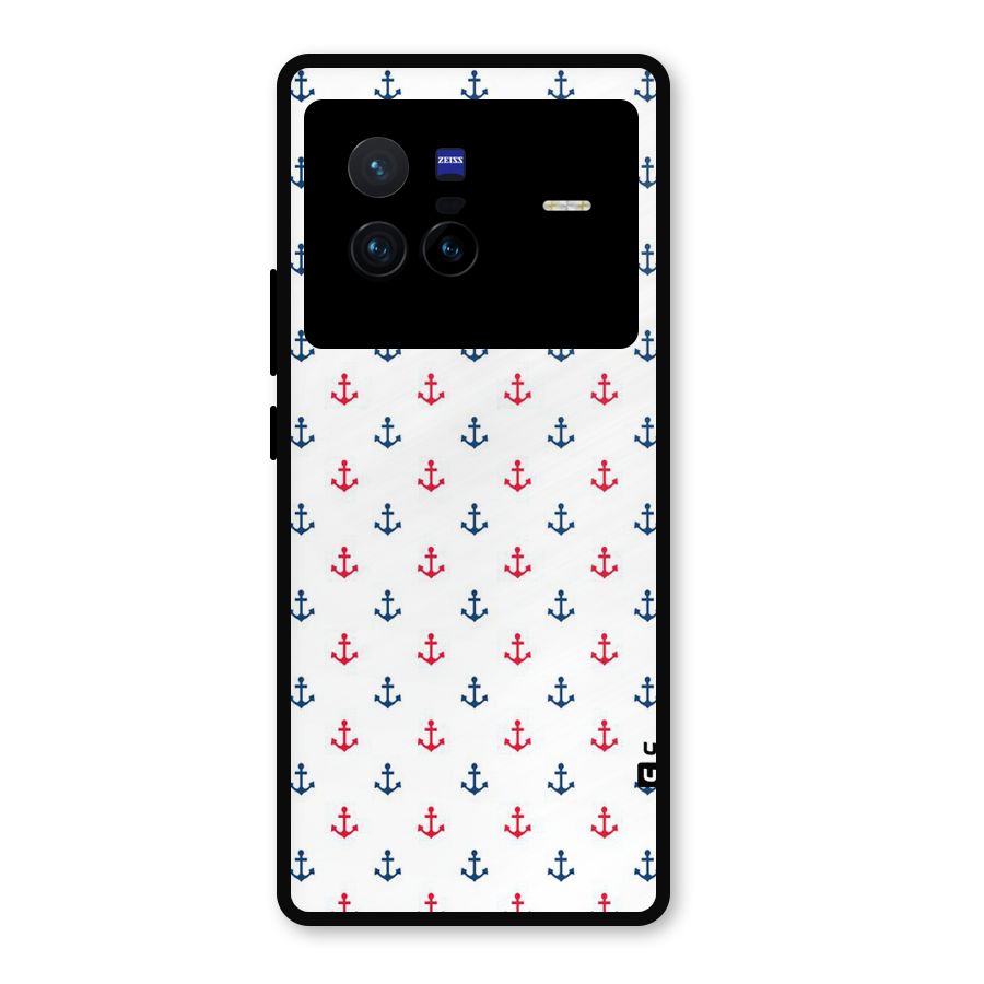 Minimal Anchor Pattern Metal Back Case for Vivo X80
