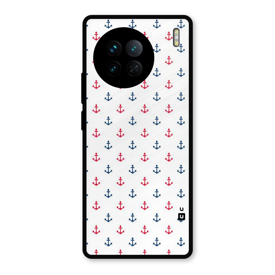 Minimal Anchor Pattern Metal Back Case for Vivo X90