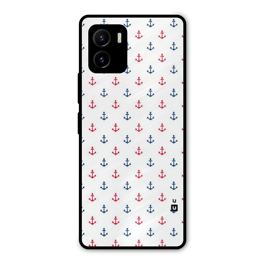 Minimal Anchor Pattern Metal Back Case for Vivo Y15s