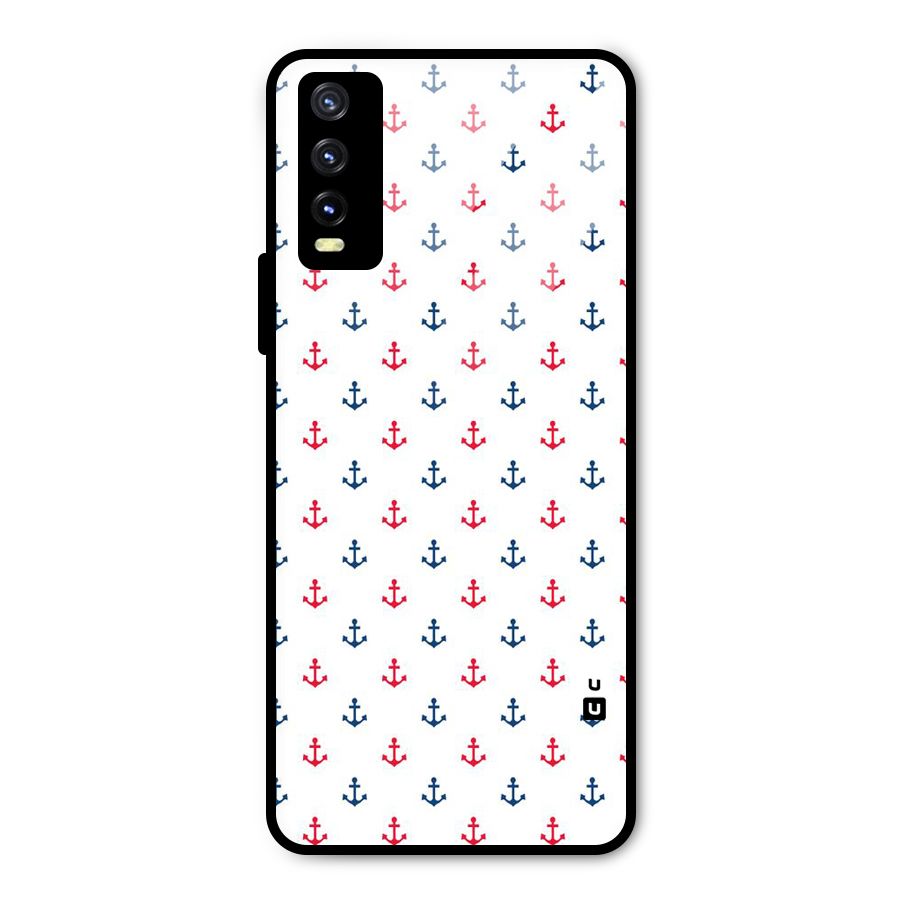 Minimal Anchor Pattern Metal Back Case for Vivo Y20g
