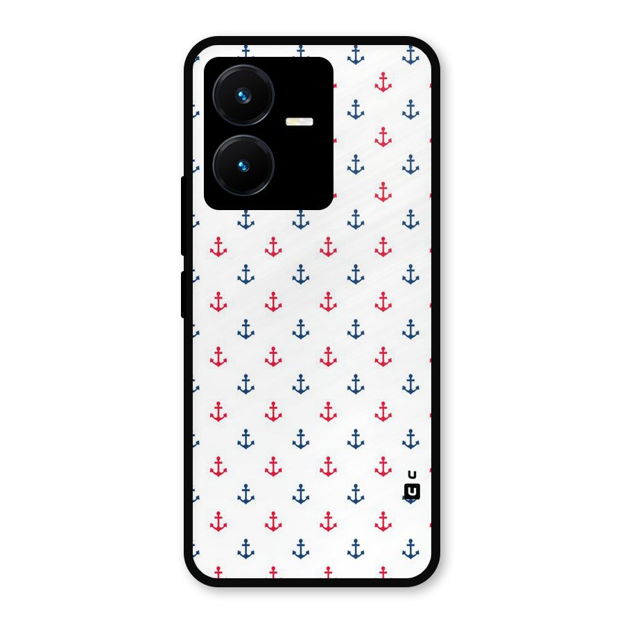 Minimal Anchor Pattern Metal Back Case for Vivo Y22