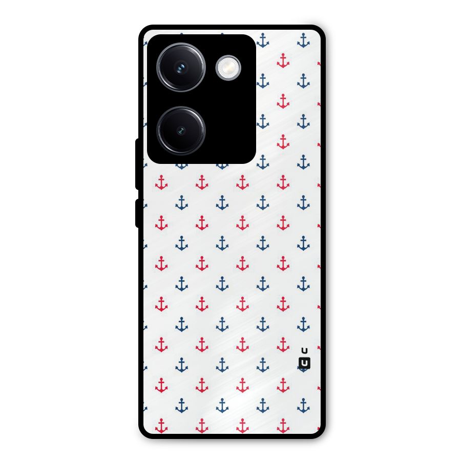 Minimal Anchor Pattern Metal Back Case for Vivo Y300 Plus