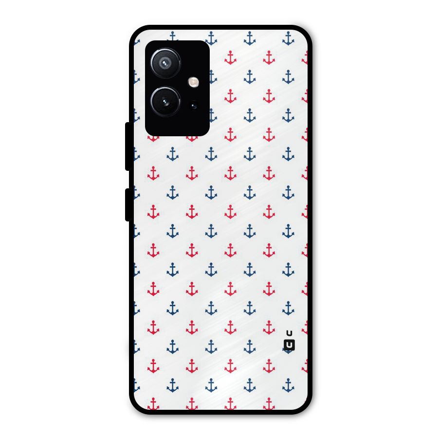Minimal Anchor Pattern Metal Back Case for Vivo Y75 5G