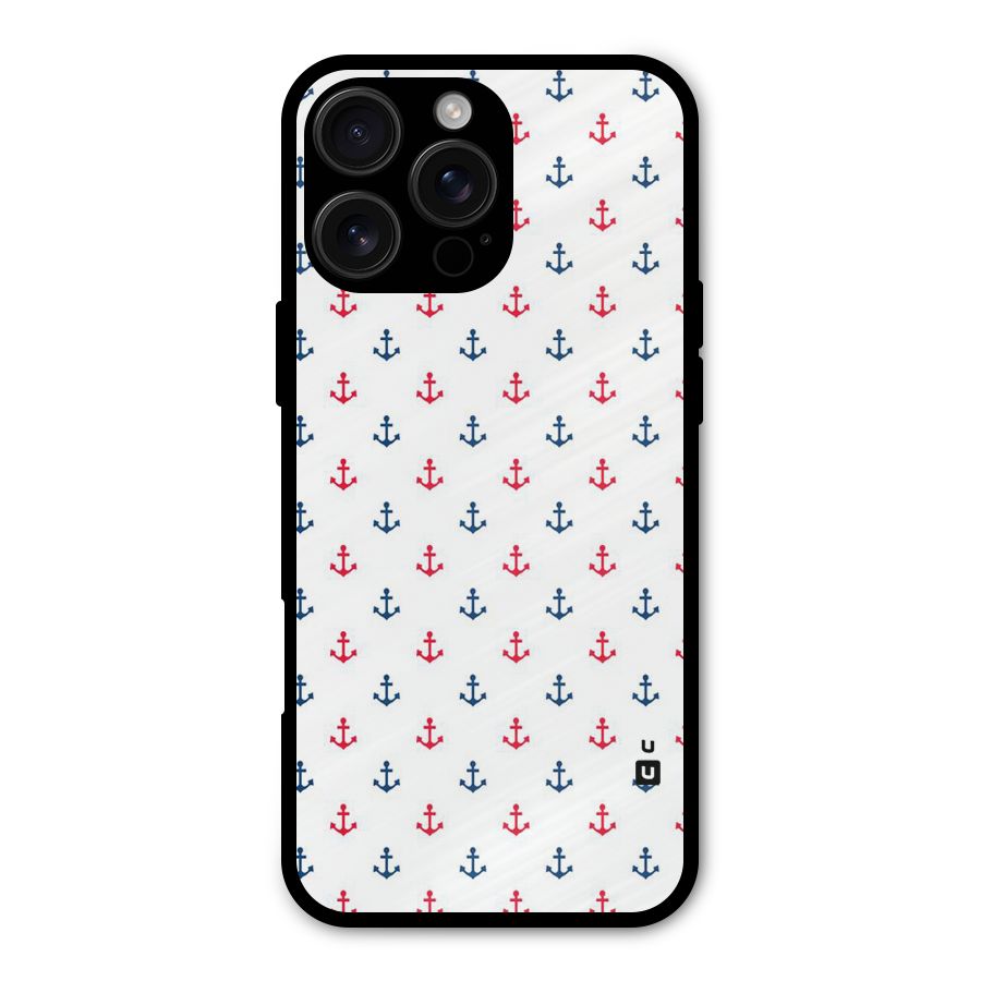 Minimal Anchor Pattern Metal Back Case for iPhone 16 Pro Max