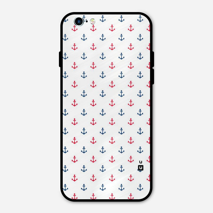 Minimal Anchor Pattern Metal Back Case for iPhone 6 6s