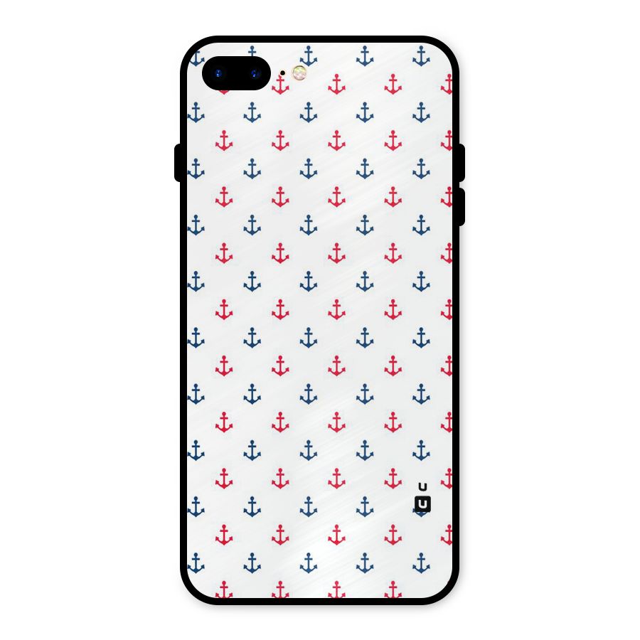 Minimal Anchor Pattern Metal Back Case for iPhone 8 Plus