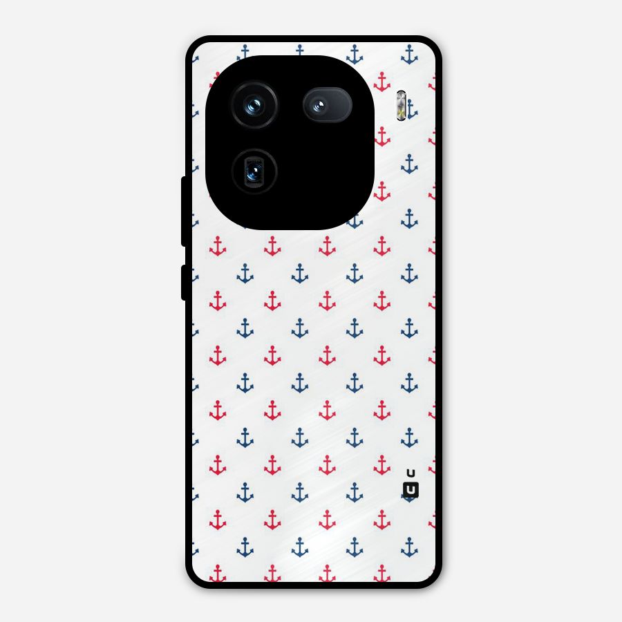Minimal Anchor Pattern Metal Back Case for iQOO 12