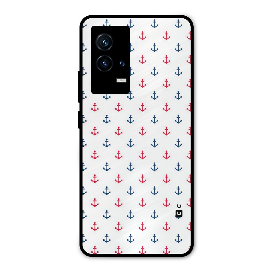 Minimal Anchor Pattern Metal Back Case for iQOO 9 5G