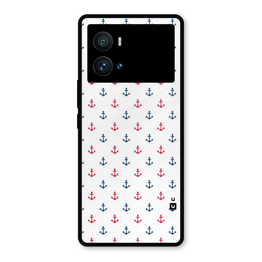 Minimal Anchor Pattern Metal Back Case for iQOO 9 Pro