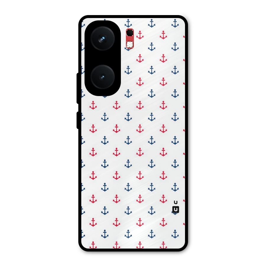 Minimal Anchor Pattern Metal Back Case for iQOO Neo 9 Pro
