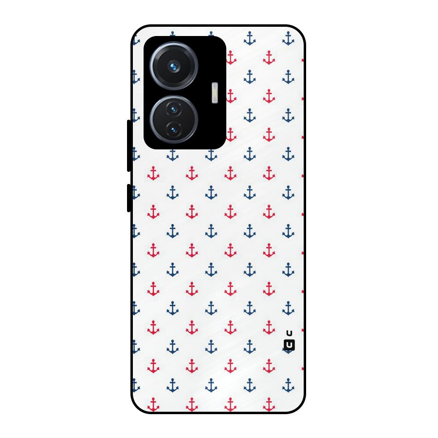 Minimal Anchor Pattern Metal Back Case for iQOO Z6 44W