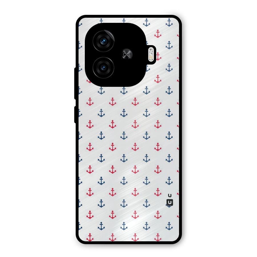 Minimal Anchor Pattern Metal Back Case for iQOO Z9 Turbo