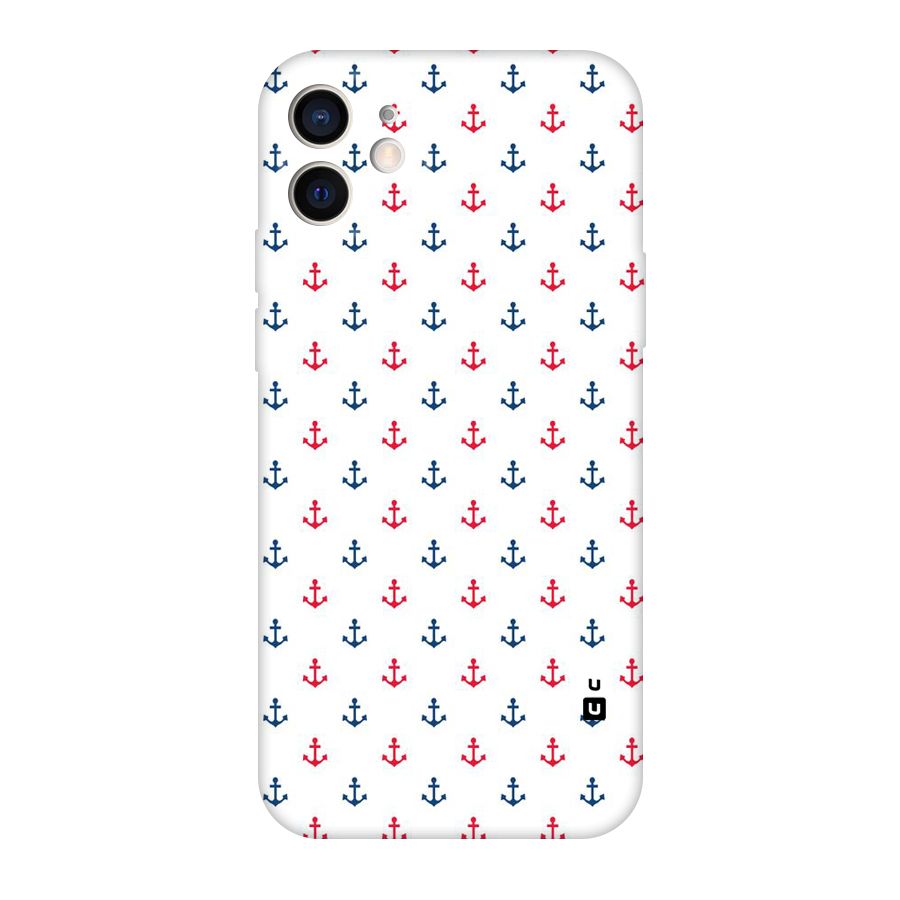 Minimal Anchor Pattern Original Polycarbonate Back Case for iPhone 12