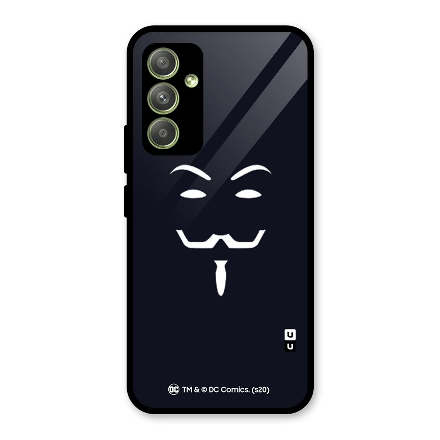 Minimal Anonymous Mask Glass Back Case for Galaxy A54