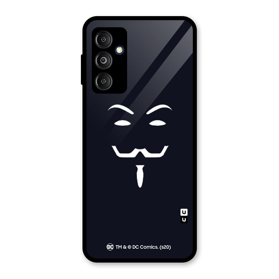 Minimal Anonymous Mask Glass Back Case for Galaxy M14 5G