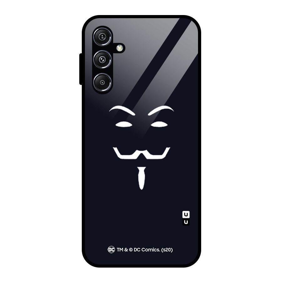 Minimal Anonymous Mask Glass Back Case for Galaxy M34 5G