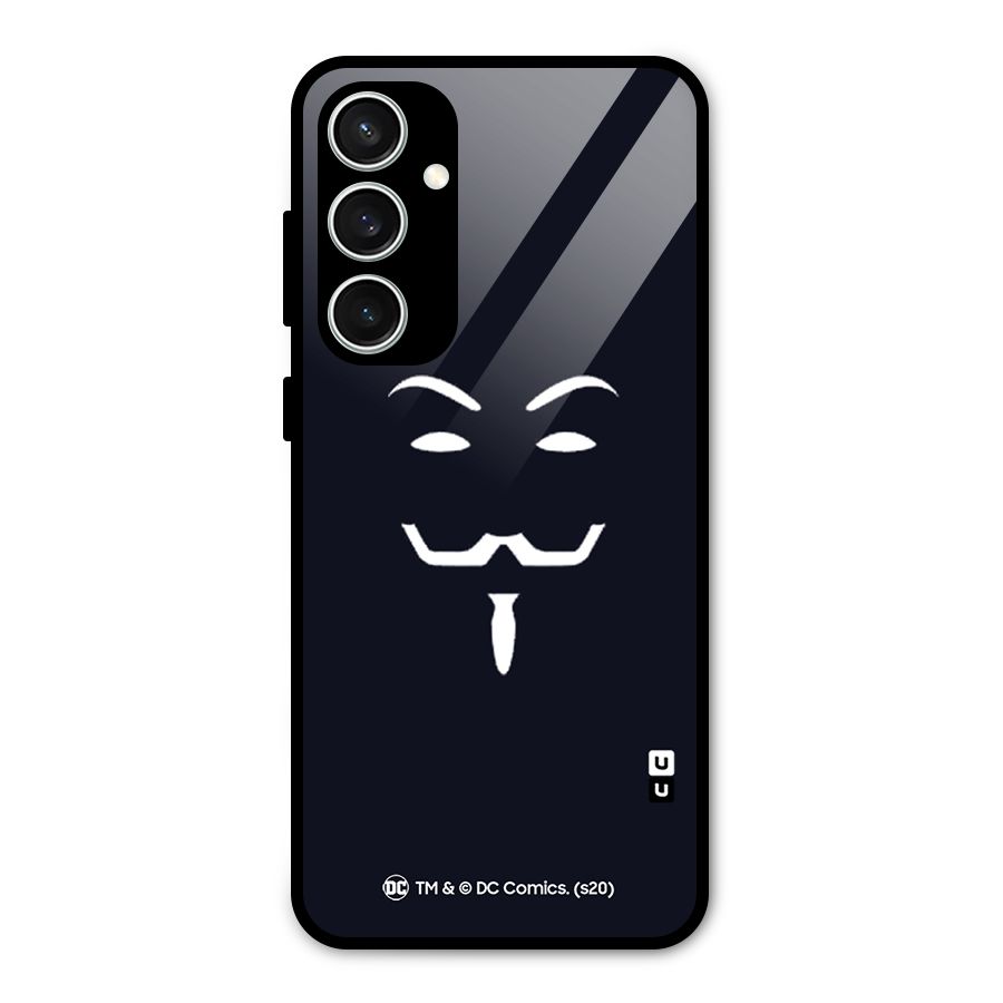 Minimal Anonymous Mask Glass Back Case for Galaxy S23 FE