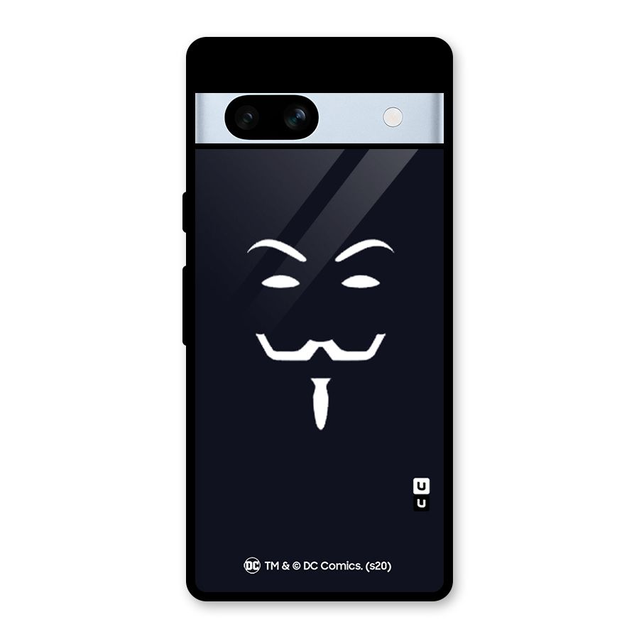 Minimal Anonymous Mask Glass Back Case for Google Pixel 7a