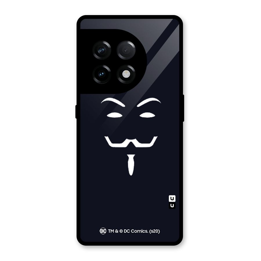 Minimal Anonymous Mask Glass Back Case for OnePlus 11R